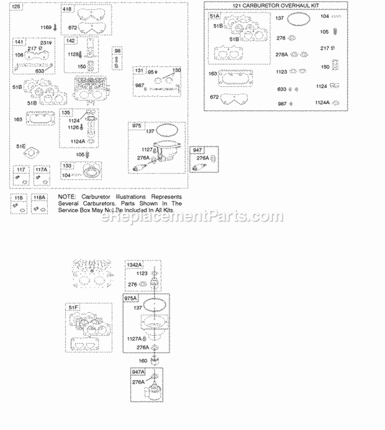 Carburetor Carburetor Overhaul Kit Fuel Supply Intake Manifold Diagram and Parts List for  Briggs and Stratton Engine